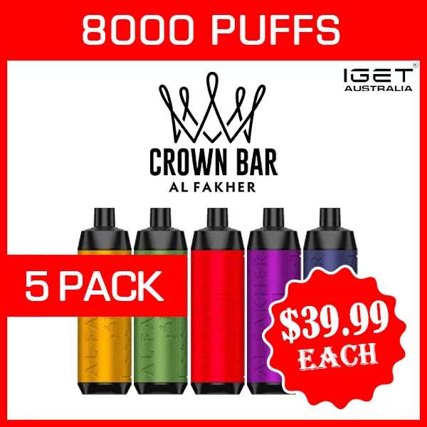 ALFAKHER CROWN BAR β 8000 PUFFS β 5 PACK
