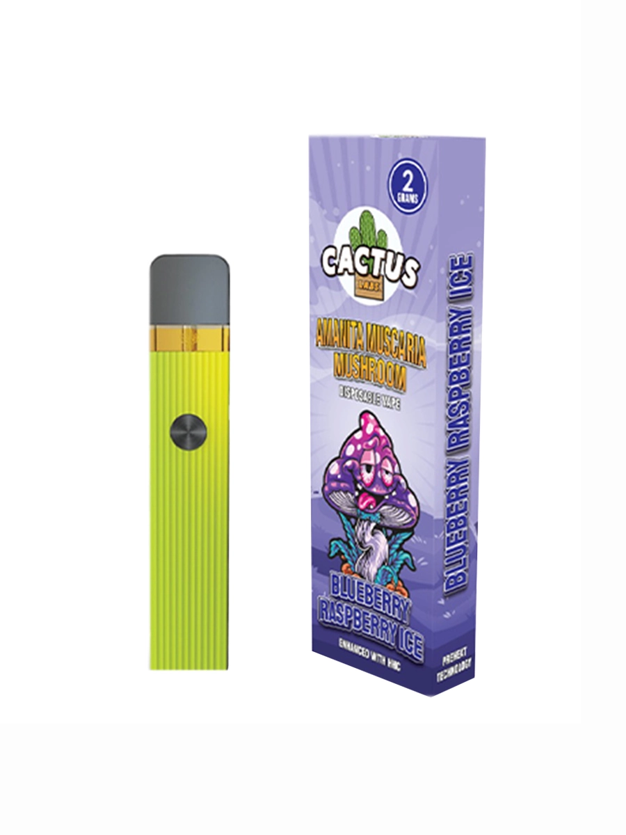 Blueberry Raspberry Ice Cactus Labs Amanita Muscaria Mushroom Vape Enhanced With HHC 2G