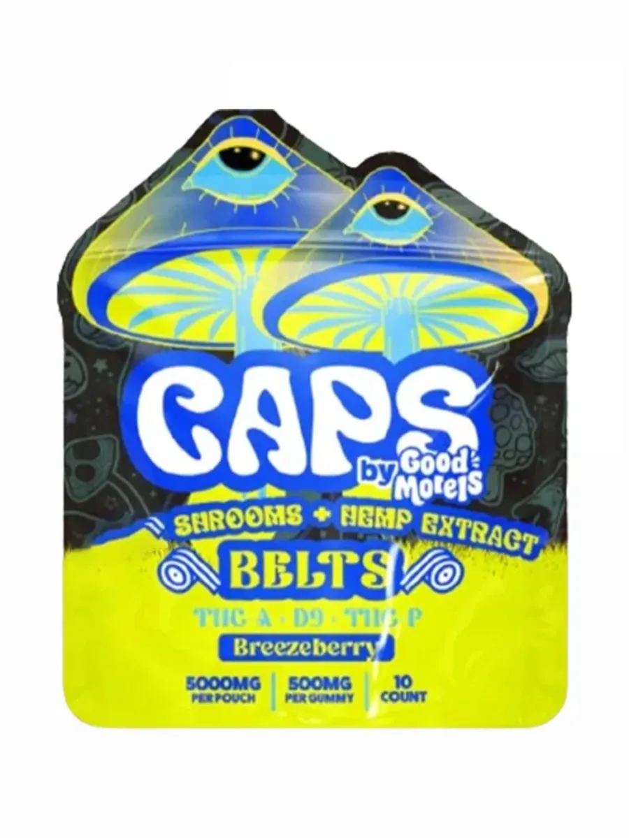 Breezeberry Caps by Good Morels Shrooms+Hemp Extract Belts THC-A+D9+THC-P Gummies 5000mg
