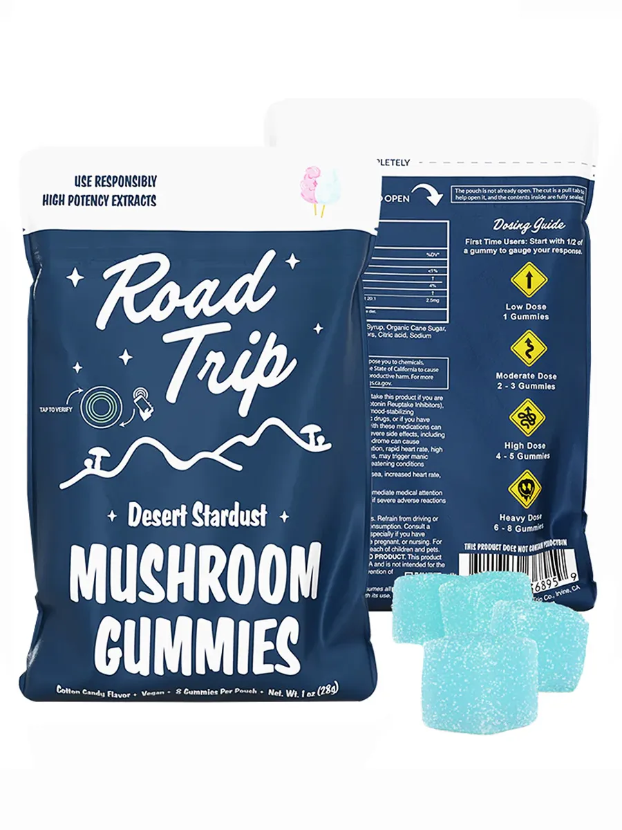 Cotton Candy Road Trip Desert Stardust Shroom Vegan Gummies 8ct 28G