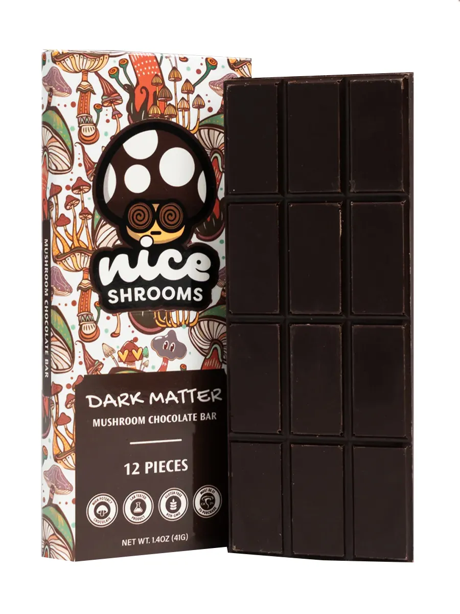 Nice Shrooms Dark Matter Mushroom Chocolate Bar