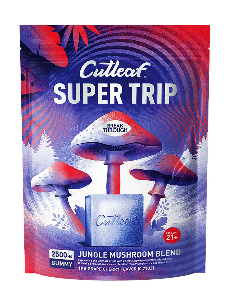 Grape Cherry Cutleaf Super Trip Jungle Mushroom Blend Gummies 2500MG