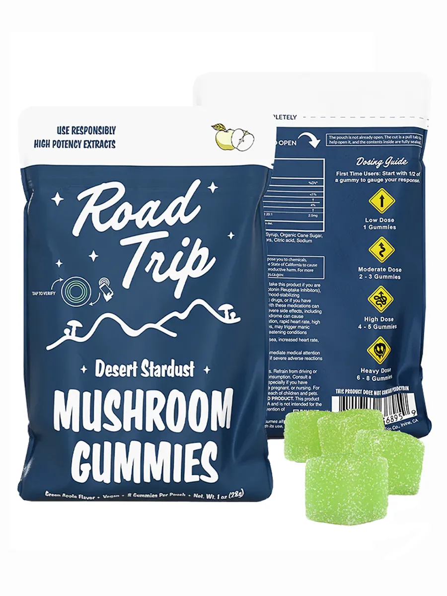 Green Apple Road Trip Desert Stardust Shroom Vegan Gummies 8ct 28G