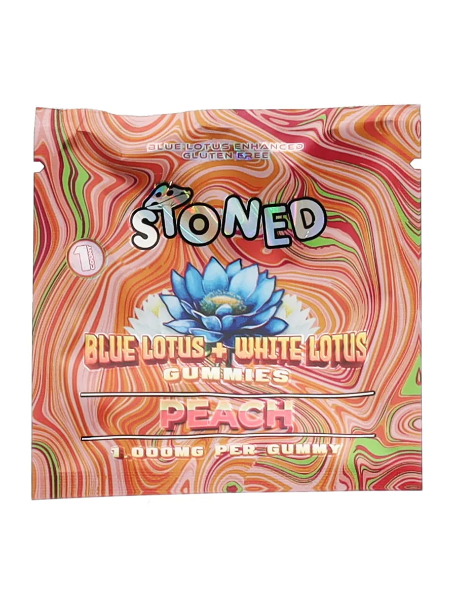 Peach Stoned Blue Lotus + White Lotus Gummies 1000mg 1ct