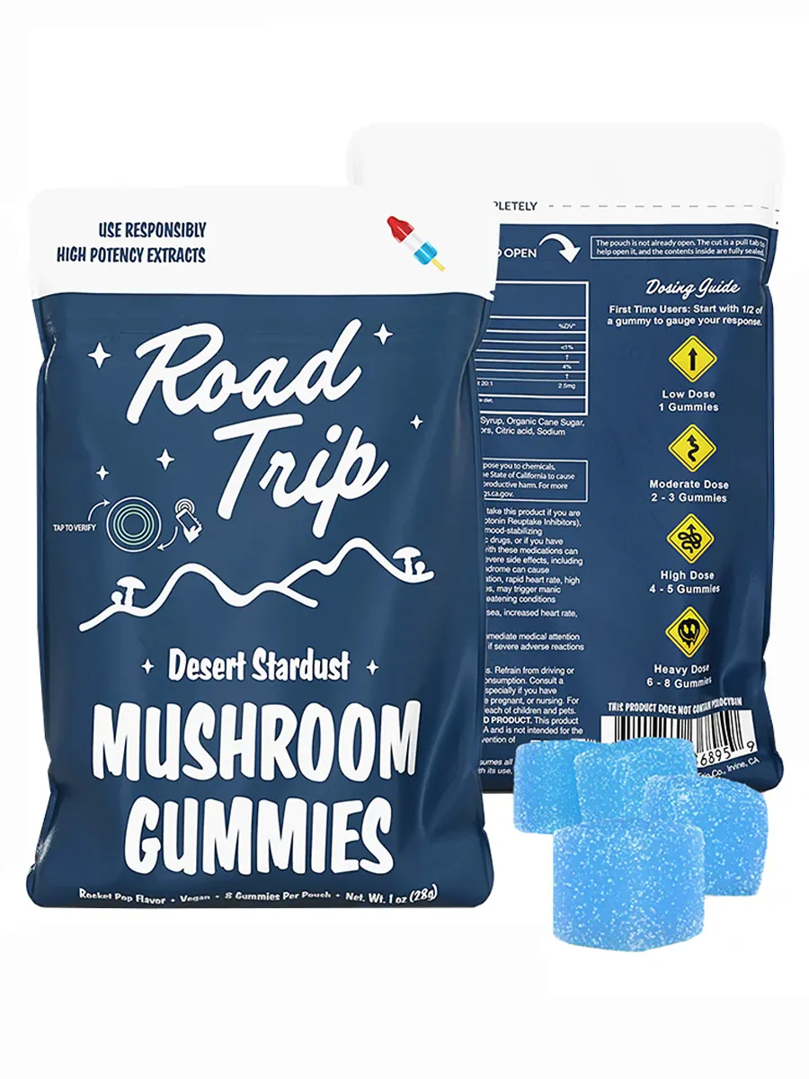 Rocket Pop Road Trip Desert Stardust Shroom Vegan Gummies 8ct 28G
