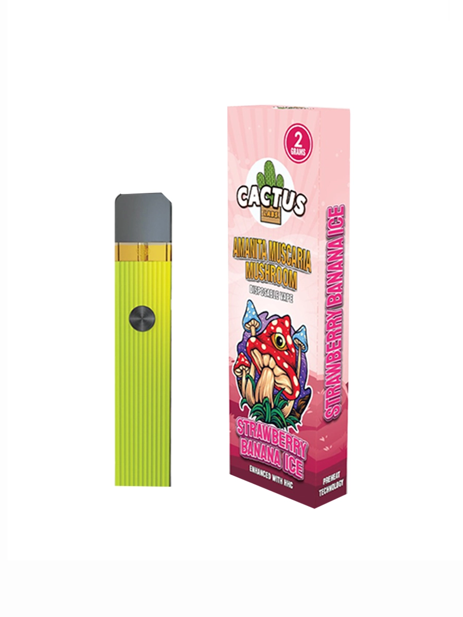 Strawberry Banana Ice Cactus Labs Amanita Muscaria Mushroom Vape Enhanced With HHC 2G