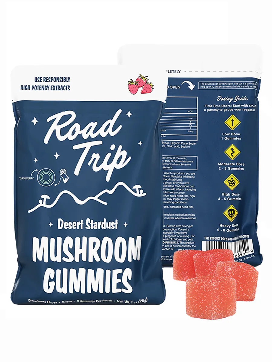 Strawberry Road Trip Desert Stardust Shroom Vegan Gummies 8ct 28G