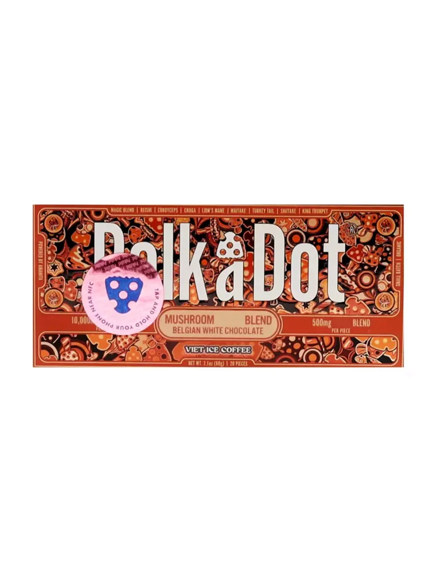 Viet Ice Coffee PolkaDot Mushroom Belgian White Chocolate 500mg