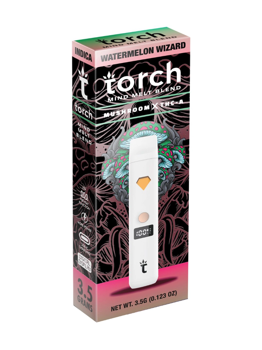 Watermelon Wizard Torch Mind Melt Mushroom x THC-A Blend White Series Vape 3.5G